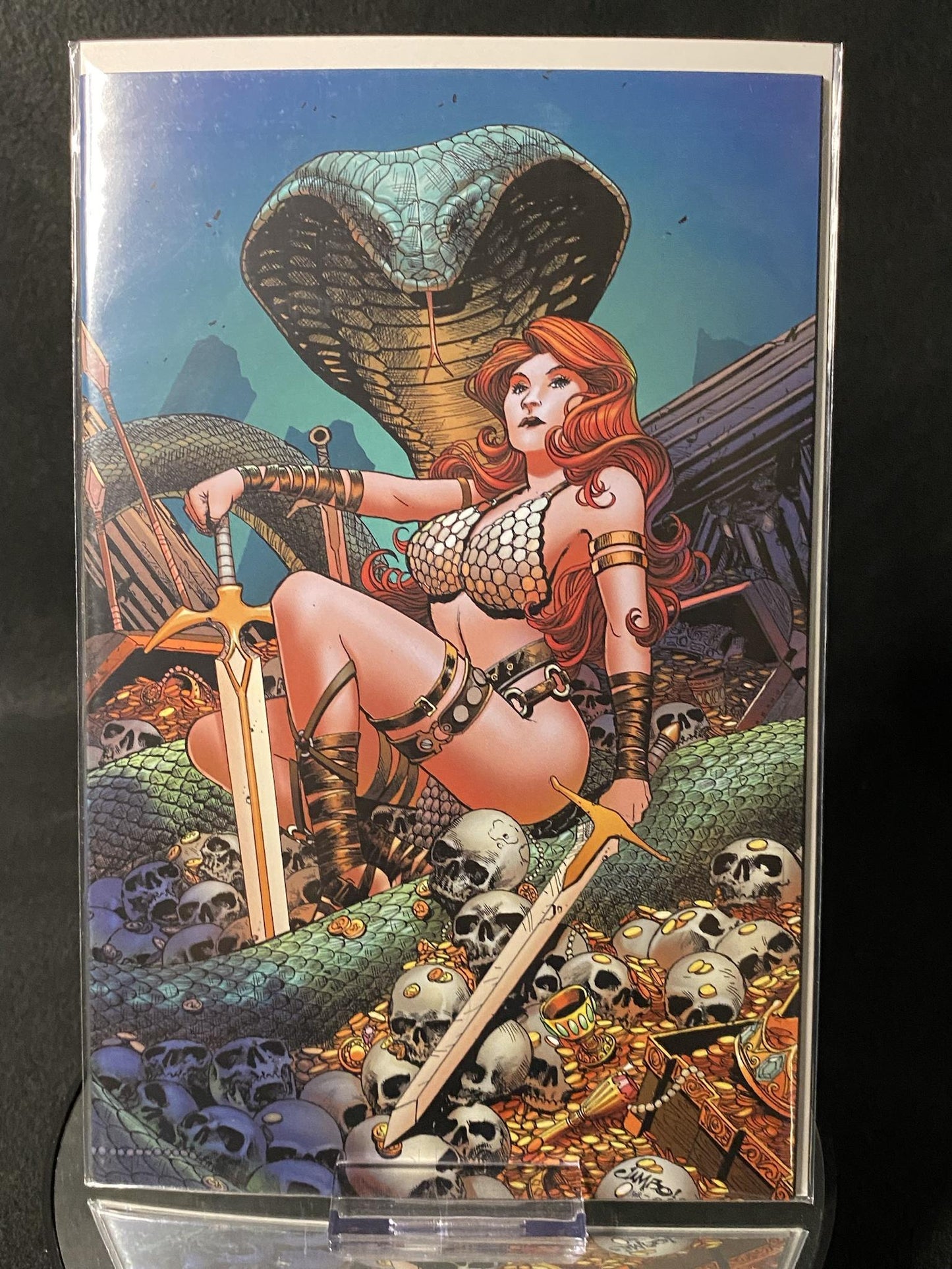 Red Sonja, Vol. 5 (Dynamite Entertainment)-25R-Unknown Comics Exclusive Jimbo Salgado Virgin Variant