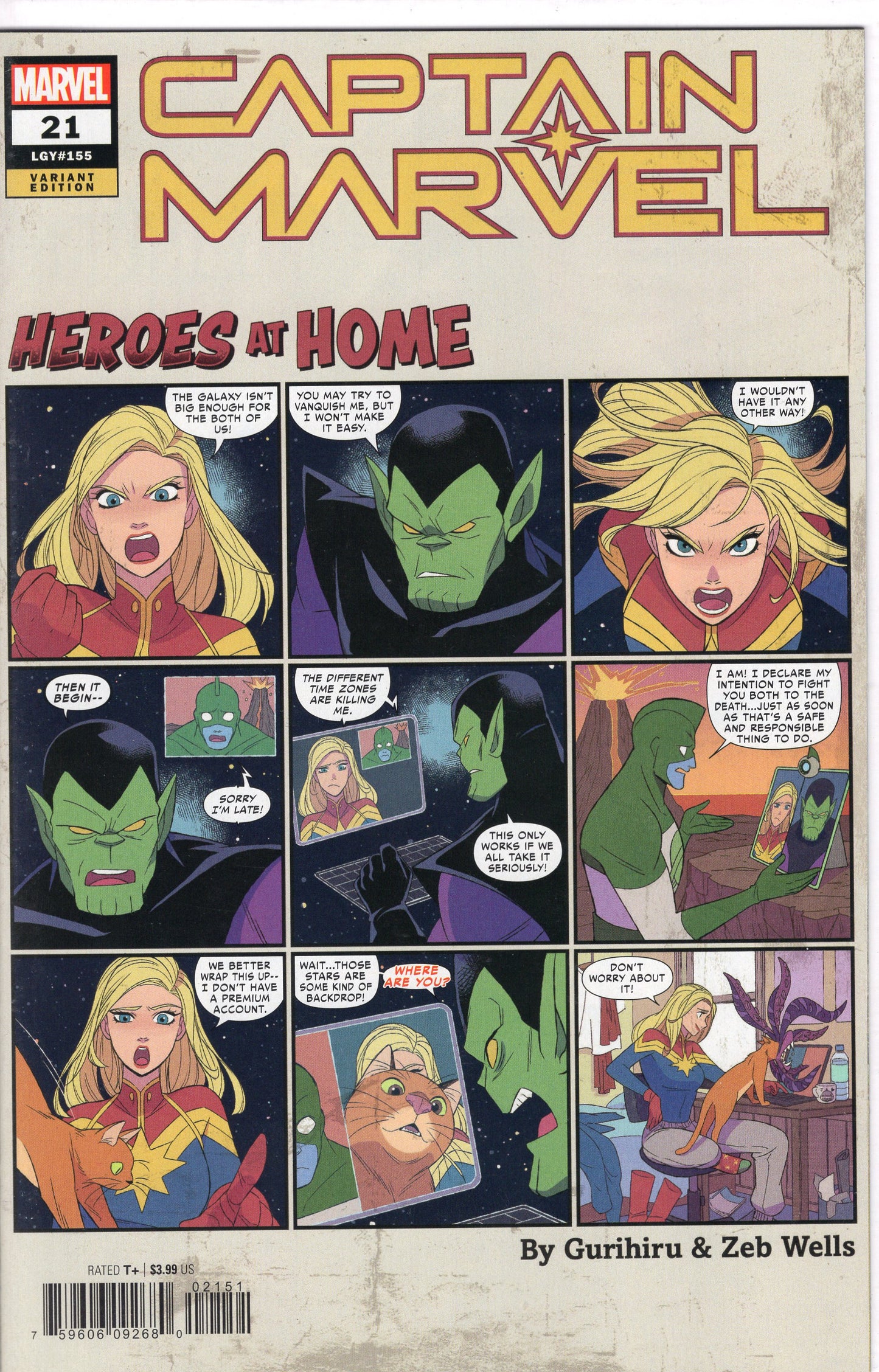 Captain Marvel, Vol. 11-Variant Gurihiru Heroes At Home Cover