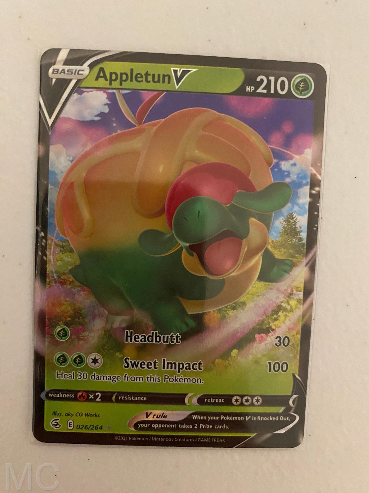 Appletun V 026/264 Holo V Rare Fusion Strike Pokemon Near Mint
