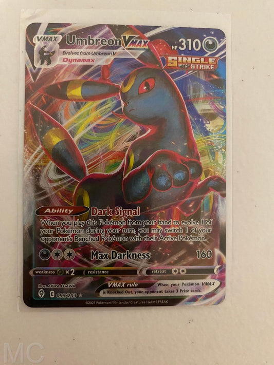 Umbreon VMAX 095/203 Holo VMAX Rare Evolving Skies Pokemon Near Mint