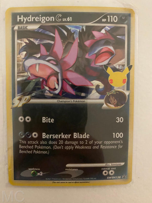 Hydreigon C lv.61 SWSH138 Holo Promo Sword & Shield Promo Pokemon Near Mint