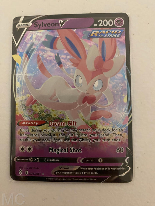 Sylveon V 074/203 Holo V Rare Evolving Skies Pokemon Near Mint