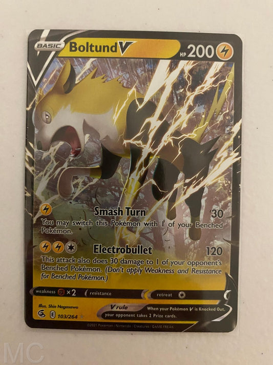 Boltund V 103/264 Holo V Rare Fusion Strike Pokemon Near Mint