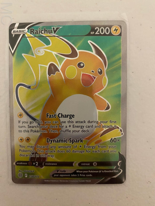 Raichu V 158/172 Ultra Rare Brilliant Stars Pokemon Near Mint