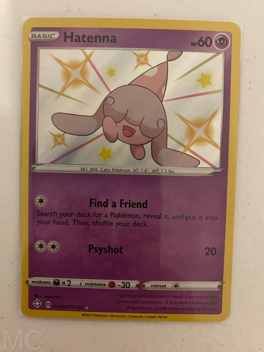 Hatenna SV054/SV122 Shiny Rare Shining Fates Shiny Vault Pokemon Near Mint