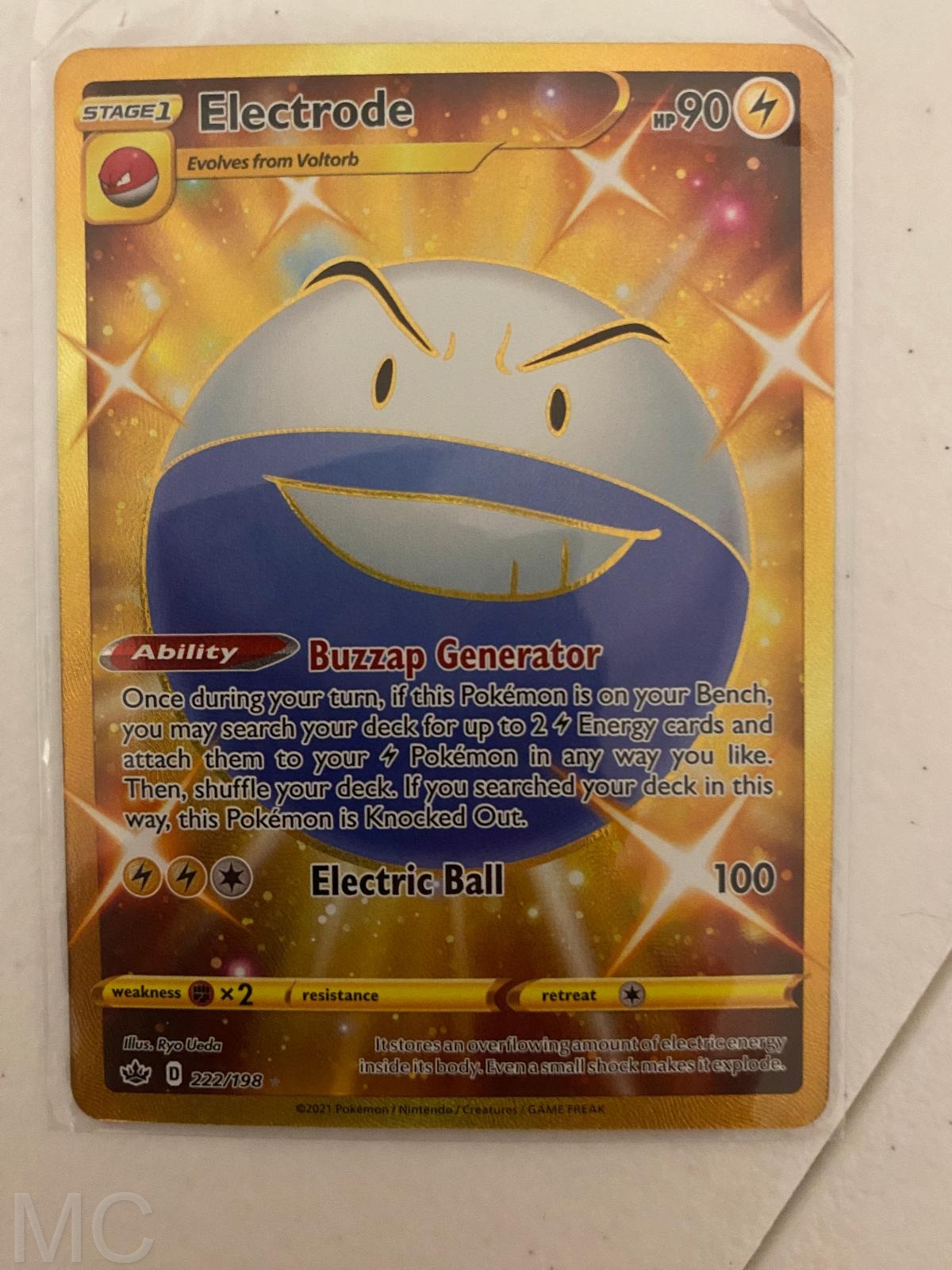 Electrode 222/198 Secret Rare Chilling Reign Pokemon Near Mint