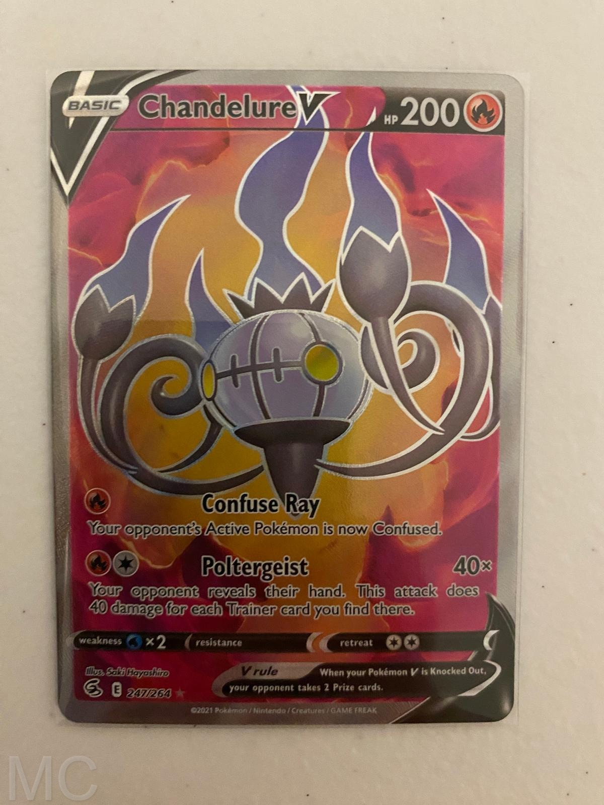 Chandelure V 247/264 Ultra Rare Fusion Strike Pokemon Near Mint