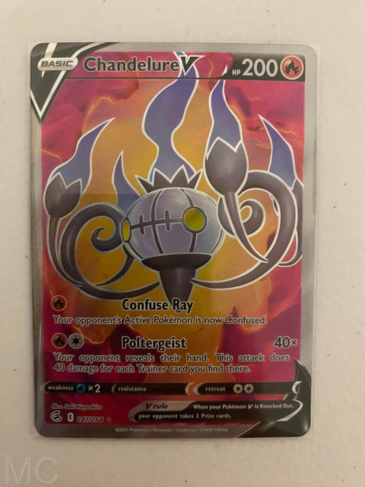 Chandelure V 247/264 Ultra Rare Fusion Strike Pokemon Near Mint