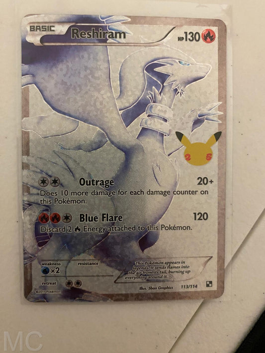 Reshiram 113/114 Classic Collection Celebrations: Classic Collection Pokemon NM