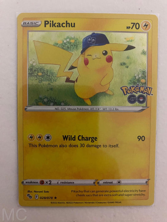 Pikachu 028/078 Holo Rare Pokemon GO Pokemon Near Mint
