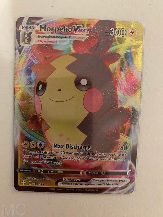 Morpeko VMAX 038/072 Holo VMAX Rare Shining Fates Pokemon Near Mint