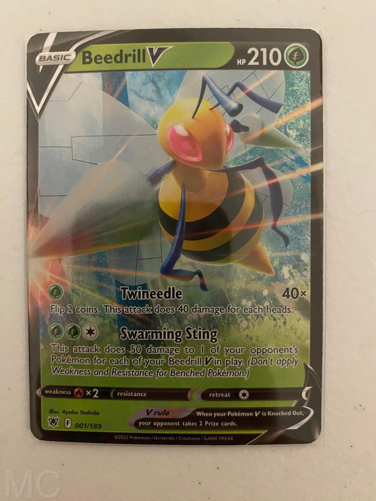 Beedrill V 001/189 Holo V Rare Astral Radiance Pokemon Near Mint