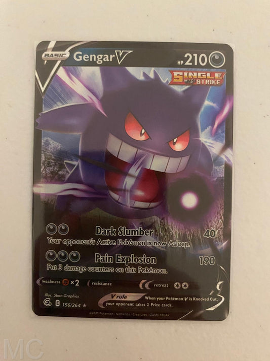 Gengar V 156/264 Holo V Rare Fusion Strike Pokemon Near Mint