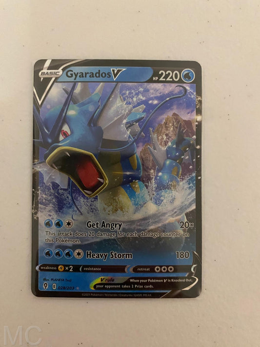 Gyarados V 028/203 Holo V Rare Evolving Skies Pokemon Near Mint