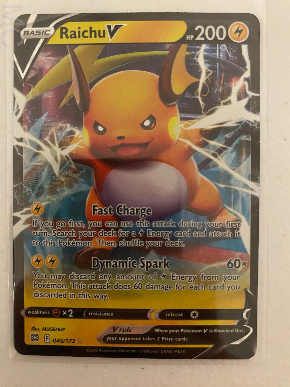 Raichu V 045/172 Holo V Rare Brilliant Stars Pokemon Near Mint