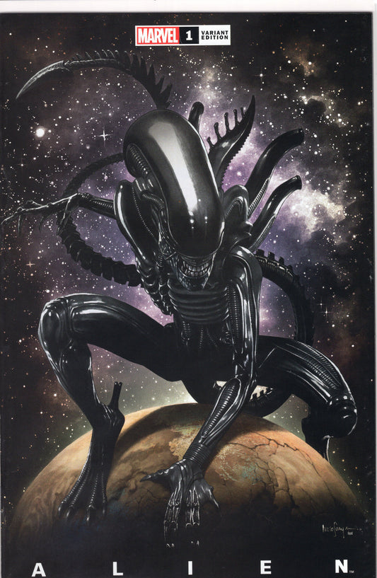 Alien (Marvel Comics)- 1AE- Mico Suayan UnknownComicBook.Com / Street Level Hero / Comic Traders Retailer Exclusive Trade Dress Variant Cover A