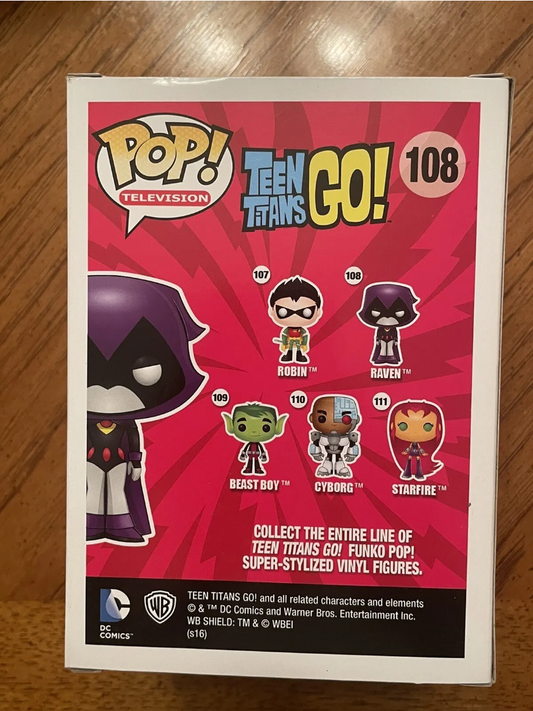 Toys R Us Exclusive Funko Pop DC Teen Titans Go Raven Orange  w/protector