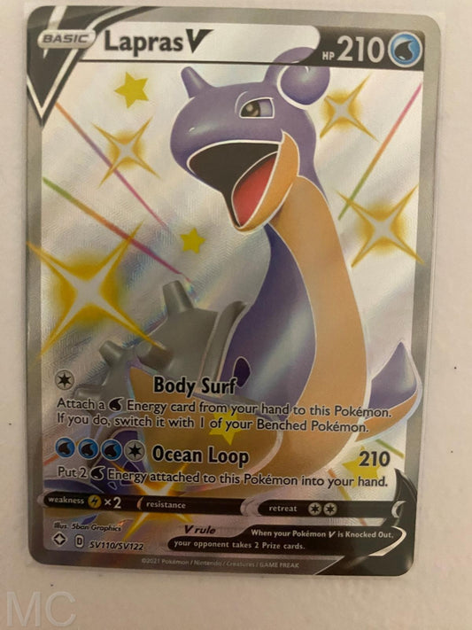 Lapras V SV110/SV122 Holo V Rare Shining Fates Shiny Vault Pokemon Near Mint