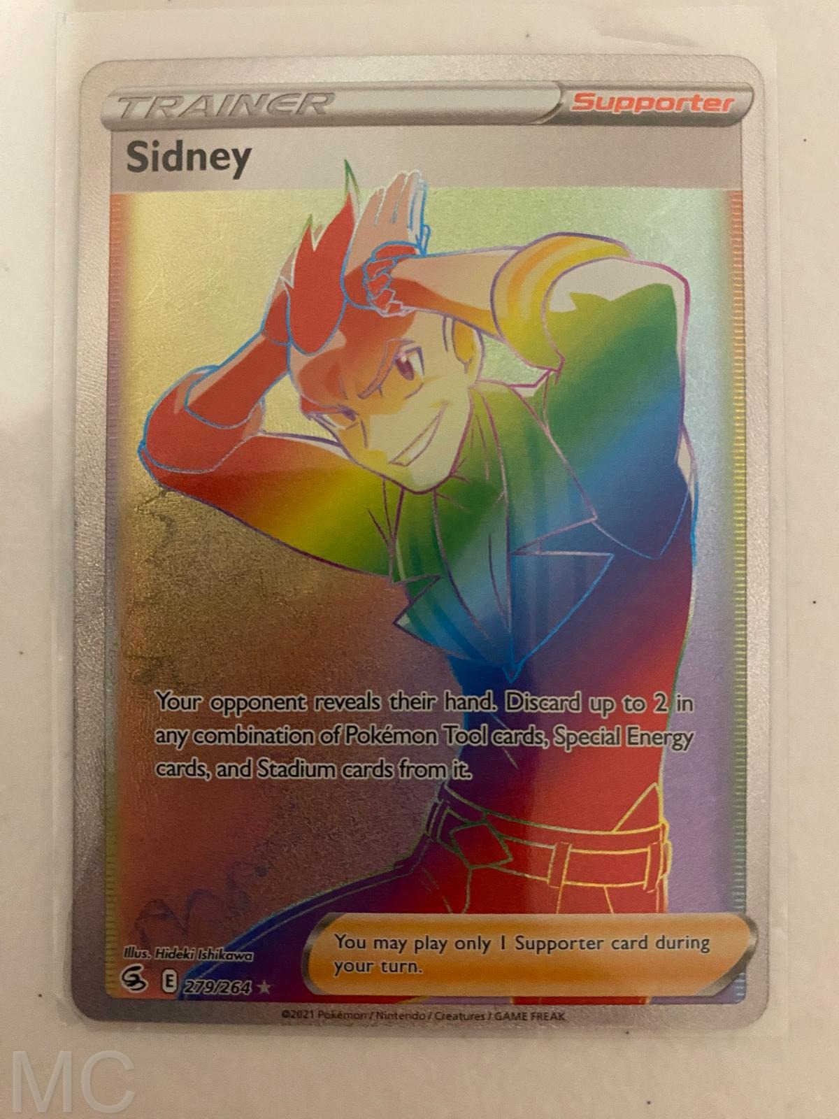 Sidney 279/264 Rainbow Rare Fusion Strike Pokemon Near Mint