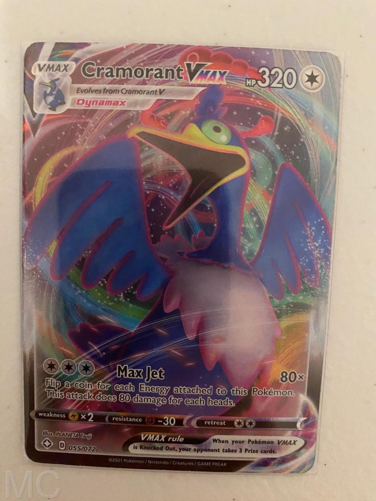 Cramorant VMAX 055/072 Holo VMAX Rare Shining Fates Pokemon Near Mint