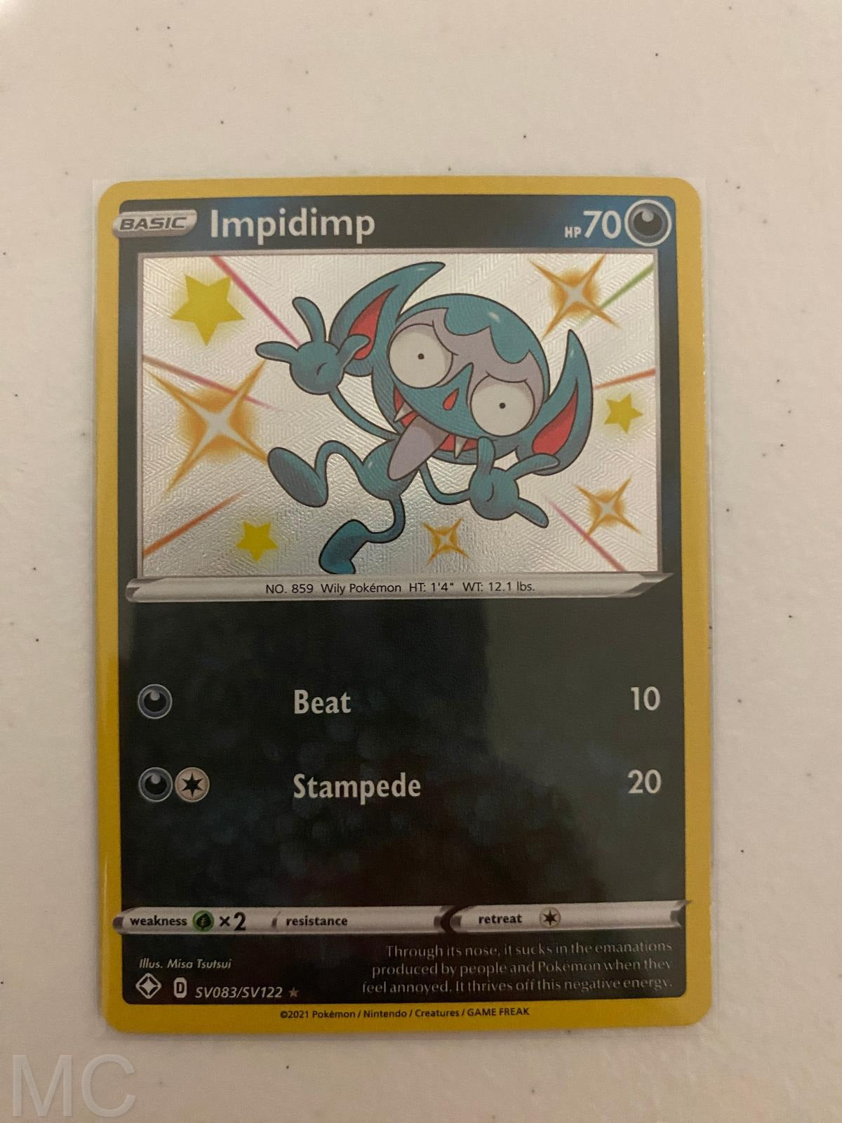 Impidimp SV083/SV122 Shiny Rare Shining Fates Shiny Vault Pokemon Near Mint