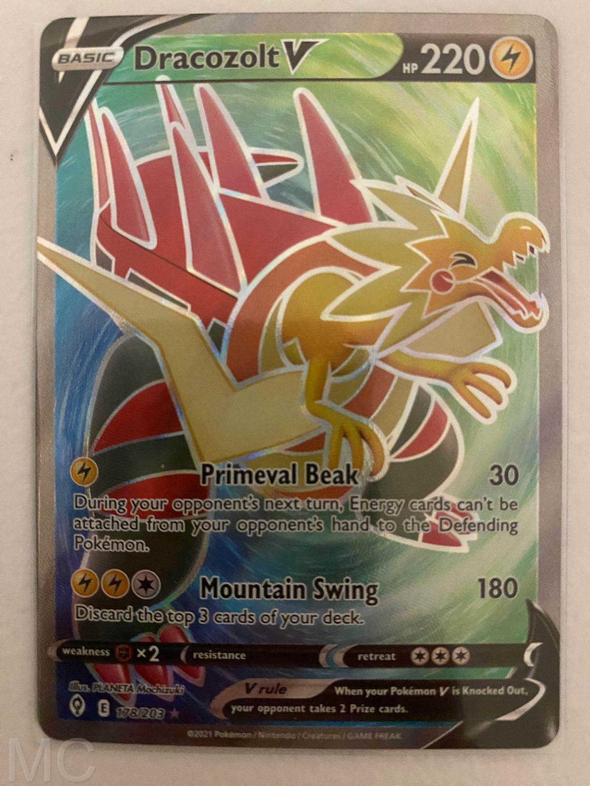 Dracozolt V 178/203 Ultra Rare Evolving Skies Pokemon Near Mint
