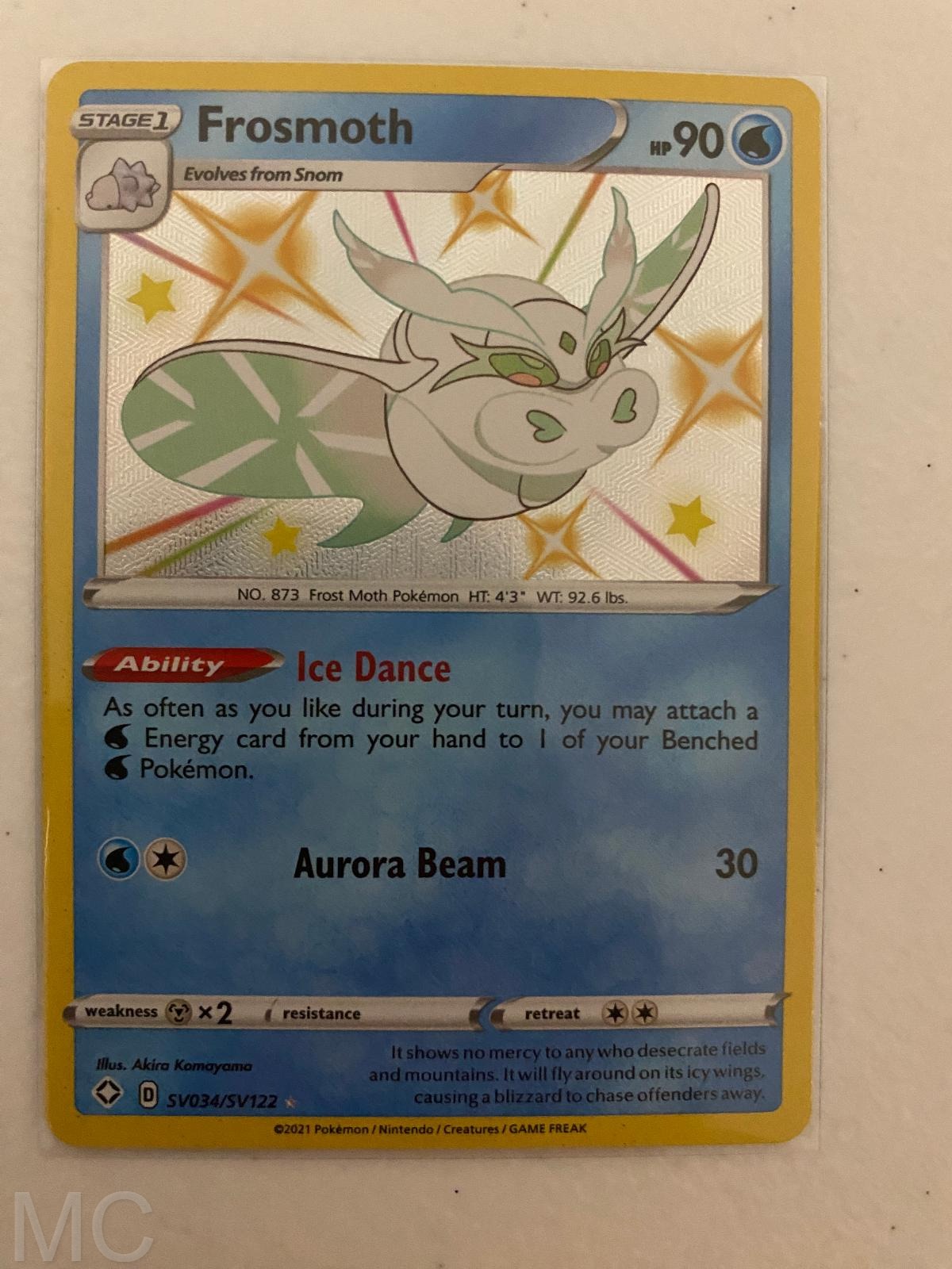 Frosmoth SV034/SV122 Shiny Rare Shining Fates Shiny Vault Pokemon Near Mint