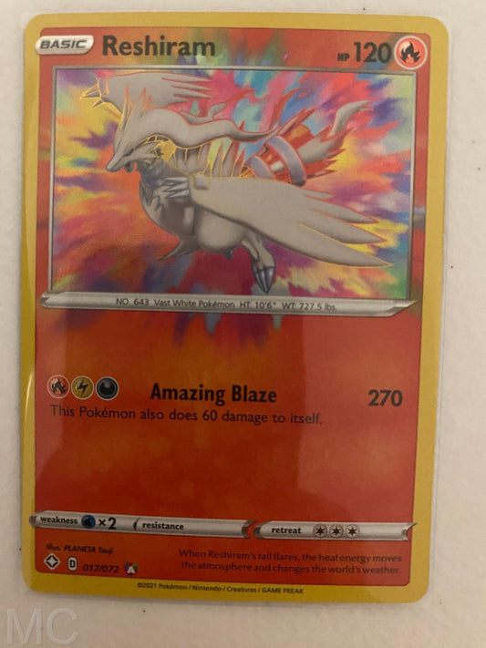 Reshiram 017/072 Amazing Rare Shining Fates Pokemon Near Mint