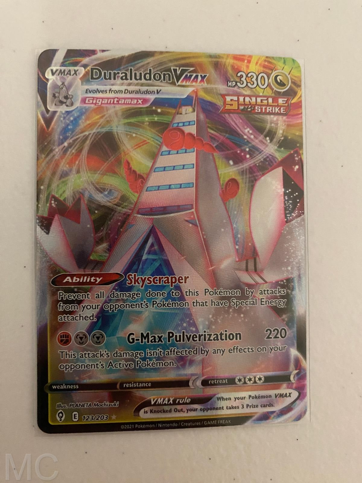 Duraludon VMAX 123/203 Holo VMAX Rare Evolving Skies Pokemon Near Mint