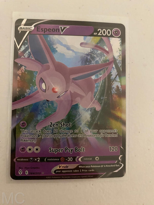 Espeon V 064/203 Holo V Rare Evolving Skies Pokemon Near Mint