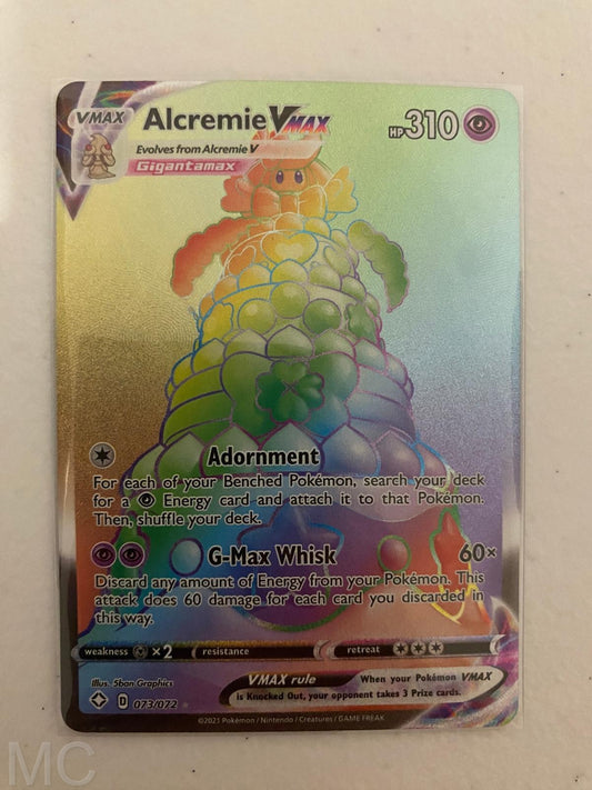 Alcremie VMAX 073/072 Rainbow Rare Shining Fates Pokemon Near Mint