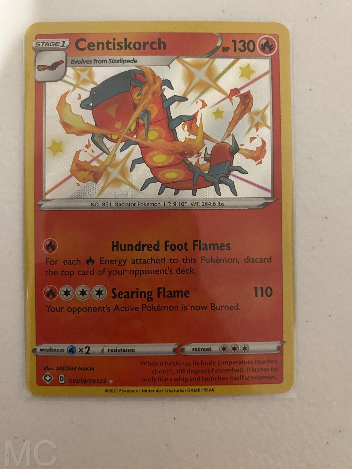 Centiskorch SV019/SV122 Shiny Rare Shining Fates Shiny Vault Pokemon Near Mint