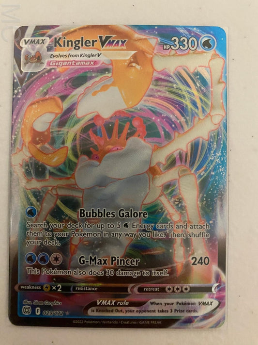 Kingler VMAX 029/172 Holo VMAX Rare Brilliant Stars Pokemon Near Mint