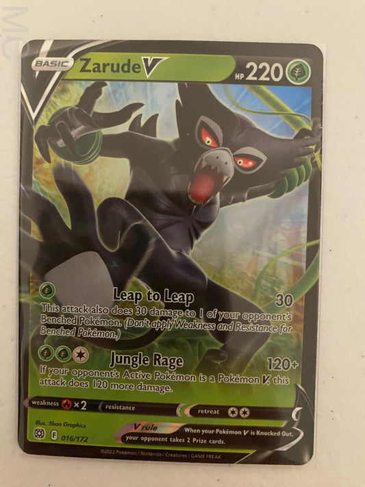 Zarude V 016/172 Holo V Rare Brilliant Stars Pokemon Near Mint