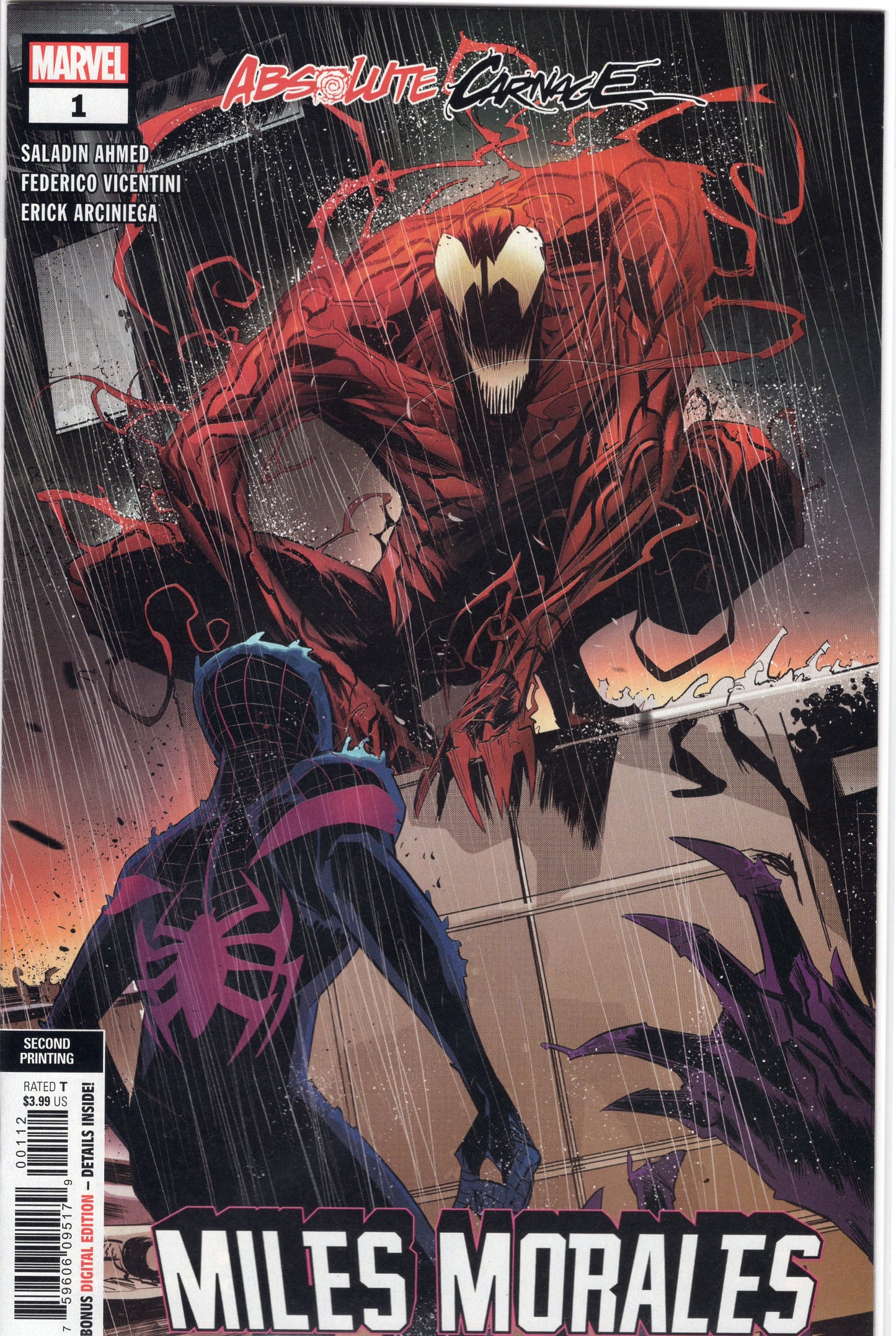 Absolute Carnage: Miles Morales- 1G- 2nd Printing Federico Vincentini Cover