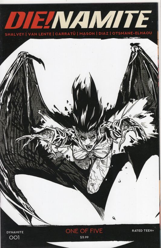 Die!Namite-Incentive Stephen Mooney Classic Batman Homage Black & White Variant Cover