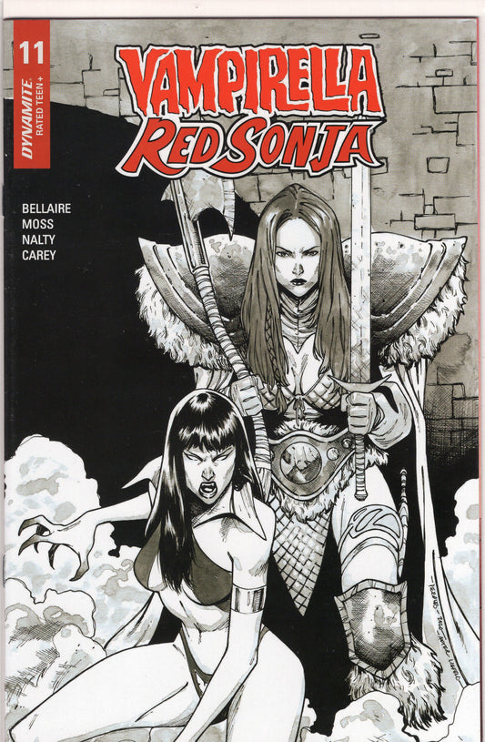 Vampirella / Red Sonja-15 Copy Peeples B&w Homage Incentive